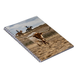 Western Cowboys with Longhorn Cattle Notebook