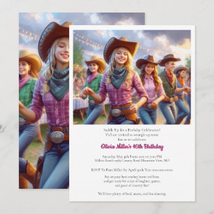 Western Cowgirl 16th Birthday Party Invitation