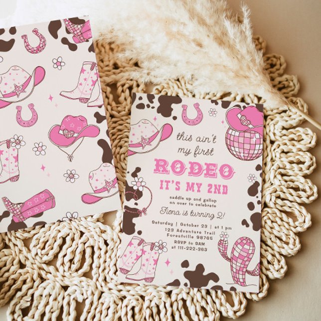 Western cowgirl 2nd Rodeo photo Birthday party Invitation (Creator Uploaded)