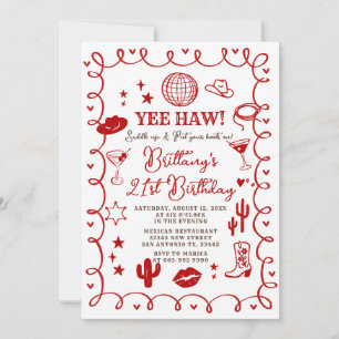 Western Cowgirl 30th Birthday Invitation