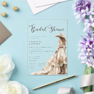 Western Cowgirl and Lace Bridal Shower  Invitation