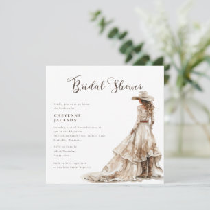 Western Cowgirl and Lace Cowboy Boots Baby Shower  Invitation