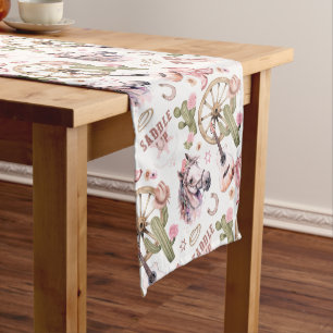 Western Cowgirl Baby Shower Table Runner – Pink 