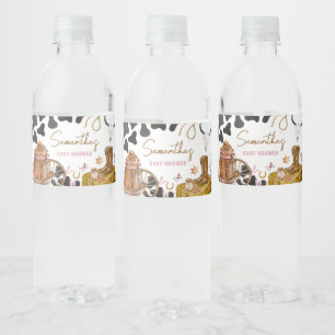 Western Cowgirl Baby Shower  Water Bottle Label