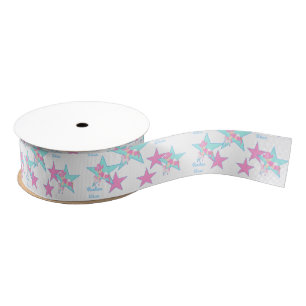 Western Cowgirl Baby With Horse Rodeo Star 1 1/2" Grosgrain Ribbon