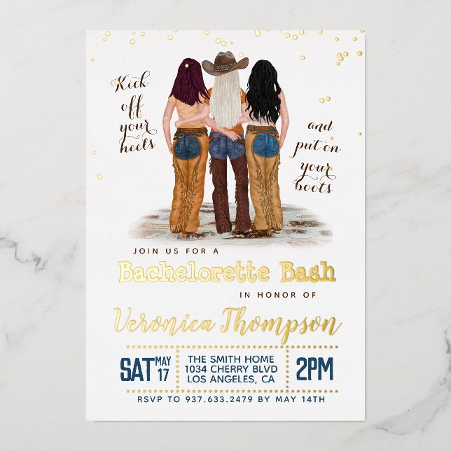 Western Cowgirl Bachelorette Bridal Shower (Front)