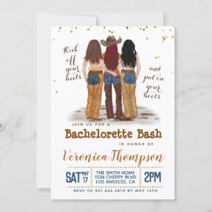 Western Cowgirl Bachelorette Bridal Shower Invitat Invitation