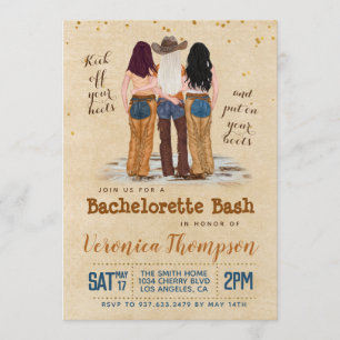 Western Cowgirl Bachelorette Bridal Shower Invitation