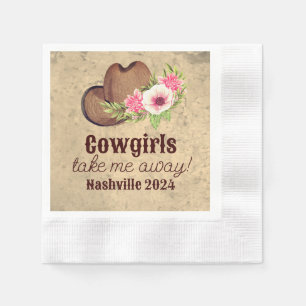 Western Cowgirl Bachelorette Nashville Party Napkin