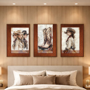 Western Cowgirl Bold Vibes -1 Decoupage Wrapping Paper Sheet