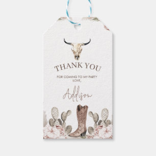 Western Cowgirl Boot Birthday Gift Tag