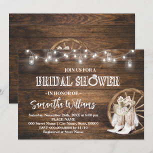 Western Cowgirl Bridal Shower Country Chic Wedding Invitation