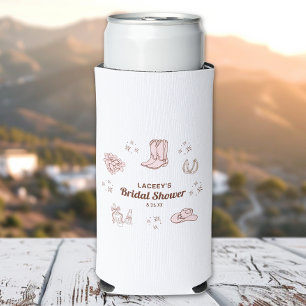 Western Cowgirl Bridal Shower Party Favour Seltzer Can Cooler