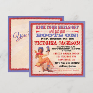 Western Cowgirl Bridal Shower Party Invitations