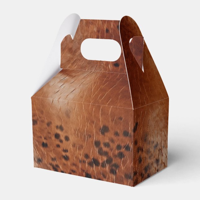 Western Cowgirl Brown Black  Favour Box (Front Side)