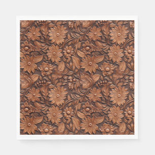 Western Cowgirl Brown Floral  Napkin