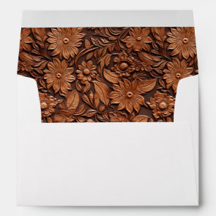 Western Cowgirl Brown Flowers  Envelope