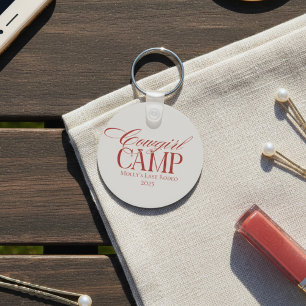Western Cowgirl Camp Red Bachelorette Key Ring