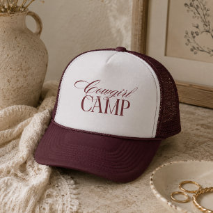 Western Cowgirl Camp Red Bachelorette Trucker Hat