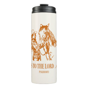 Western Cowgirl Christian Psalm 107:1 Thermal Tumbler