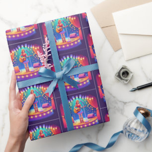 Western Cowgirl Country Singer Christmas Wrapping Paper