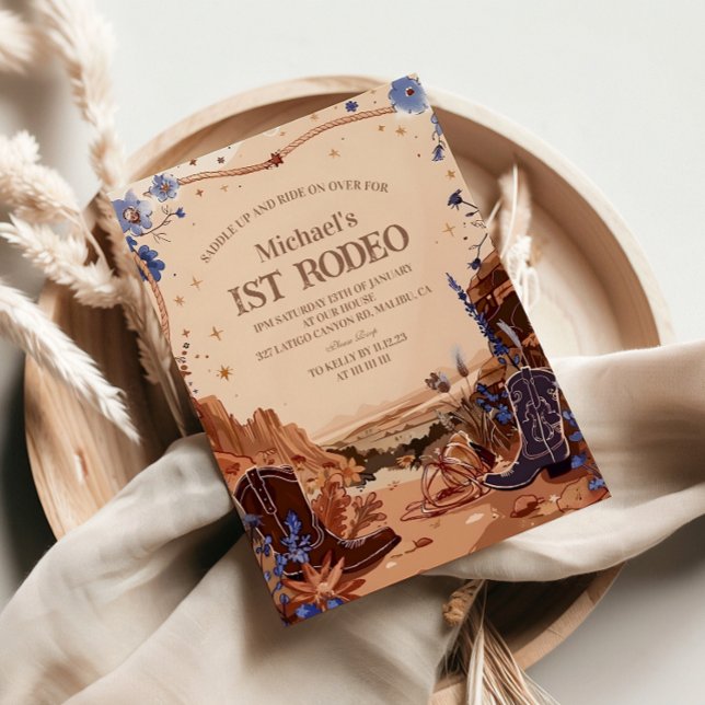 Western Cowgirl Cowboy First Birthday Invitation (Creator Uploaded)