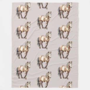 Western Cowgirl Cowboy Horses Fleece Blanket