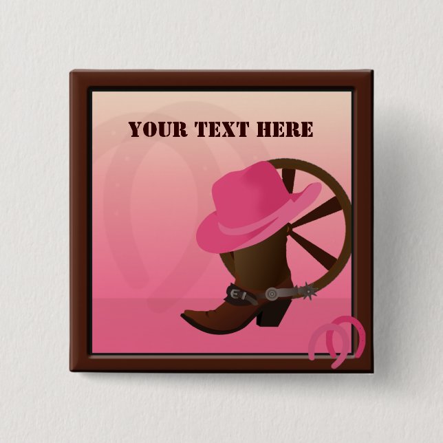 Western Cowgirl Custom Button (Front)