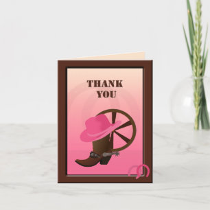 Western Cowgirl Custom Thank You Note Card