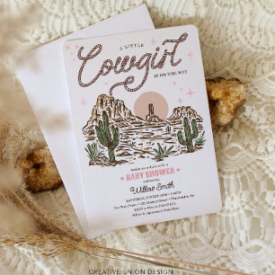 Western Cowgirl Girl Baby Shower Invitation