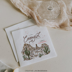 Western Cowgirl Girl Baby Shower Napkin