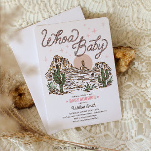 Western Cowgirl Girl Whoa Baby Shower Invitation