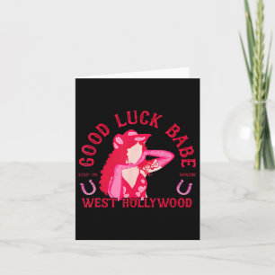 Western Cowgirl Good Luck Babe Dancing Disco Coque Card