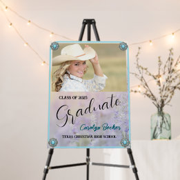 Western Cowgirl Graduation Photo Foam Boards