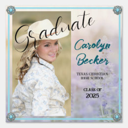 Western Cowgirl Graduation Photo Yard Sign