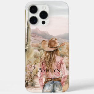 Western Cowgirl in Pink iPhone 16 Pro Max Case