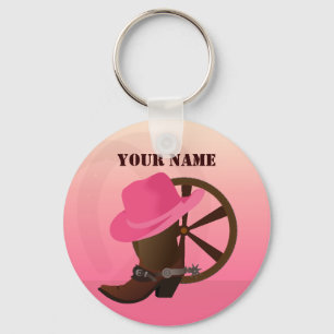 Western Cowgirl Keychain