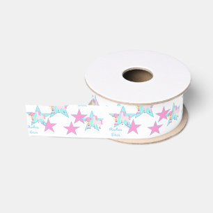 Western Cowgirl Kid With Horse Rodeo Star 1 1/2" Grosgrain Ribbon