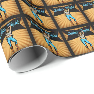 Western Cowgirl Ladies Night Wrapping Paper