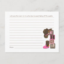 Western Cowgirl Mum Tips Card