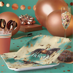 Western Cowgirl Paper Plate