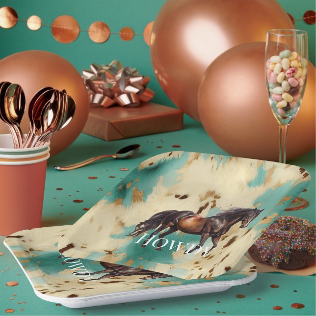 Western Cowgirl  Paper Plate (Multi)