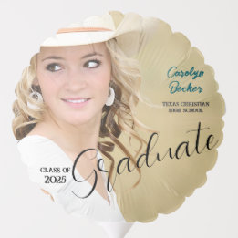 Western Cowgirl Photo Graduation Party Balloon