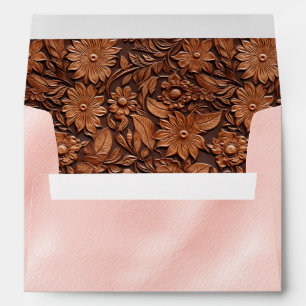 Western Cowgirl Pink and Brown Flowers  Envelope