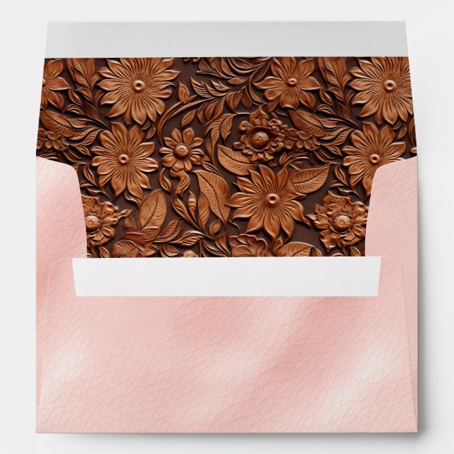 Western Cowgirl Pink and Brown Flowers  Envelope (Back (Bottom))