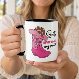 Western Cowgirl Pink Boots Country Line Dancing Mug