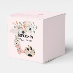Western Cowgirl Pink Boots Hats Custom Favour Box