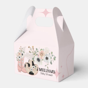 Western Cowgirl Pink Boots Hats Custom Favour Box