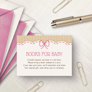 Western Cowgirl Pink Shower Books for Baby Enclosure Card