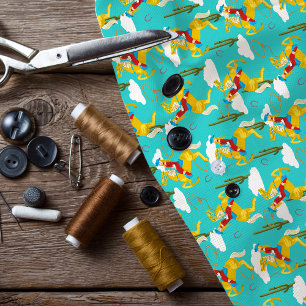 Western Cowgirl Retro Patterned Fabric